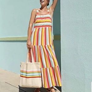 J.Crew Rainbow Stripe Maxi Dress Size Sm Style AP172